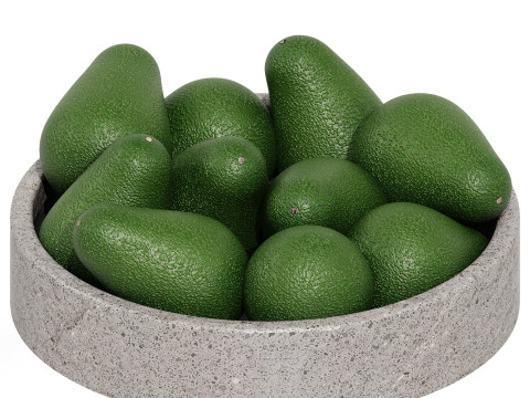 Terrazzo Fruit Bowl with Avocado 3D Modell