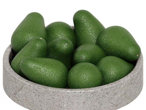 Terrazzo Fruit Bowl with Avocado 3D Model