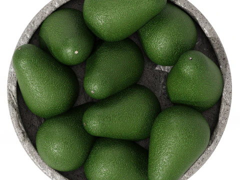 Terrazzo Fruit Bowl with Avocado 3D Model
