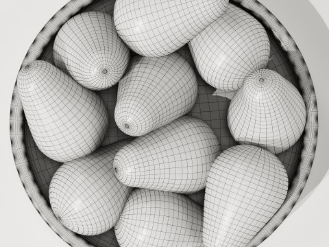 Terrazzo Fruit Bowl with Avocado 3D Modell