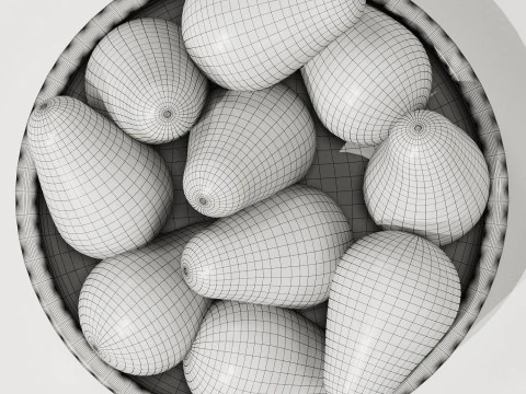 Terrazzo Fruit Bowl with Avocado 3D Model