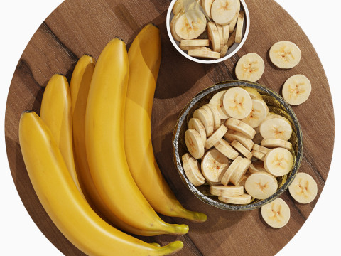 Wood Centerpiece with Banana 3D Model