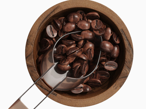 Wood Centerpiece with Coffe Model 3D
