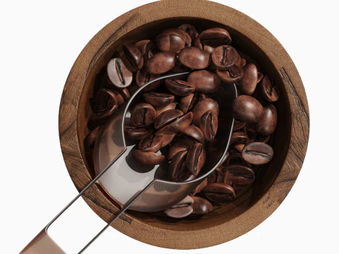 Wood Centerpiece with Coffe 3D Model