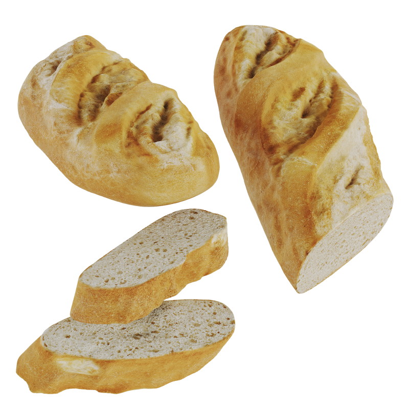 Bread 3D Model .c4d .max .obj .3ds .fbx .stl .blend