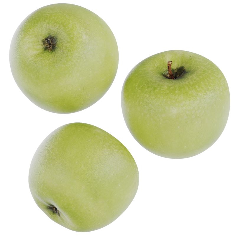 Green Apple 3D 模型 .c4d .max .obj .3ds .fbx .stl .blend 