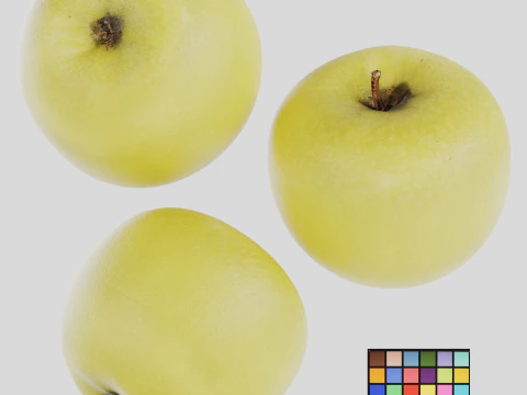 Yellow Apple 3D Model