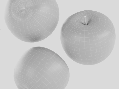 Yellow Apple 3D Model