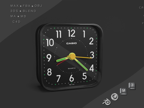 Будильник Casio 3D Модель