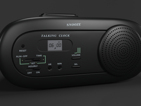 Alarm Talking Digital Clock 3D Model