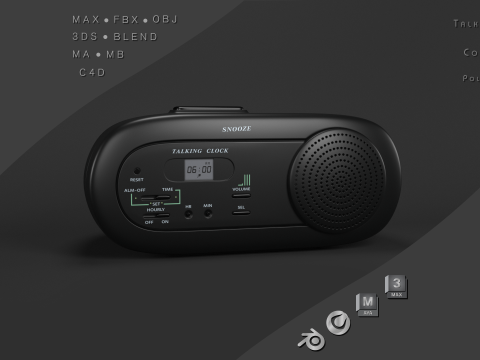 闹钟说话数字时钟 3D 模型
