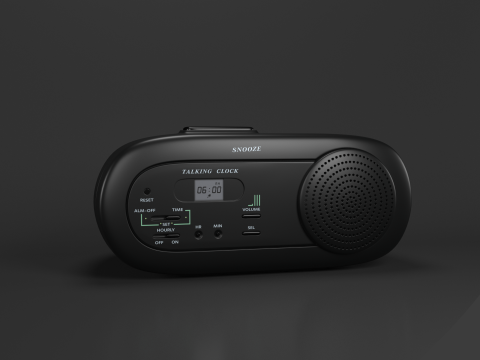 Alarm Talking Digital Clock 3D Model