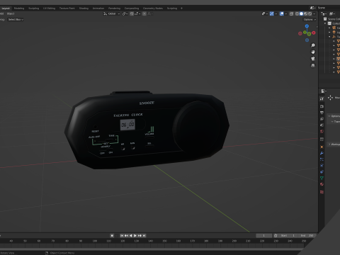 Alarm Talking Digital Clock 3D Model