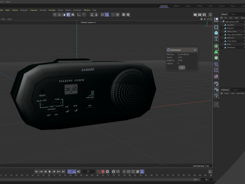 Alarm Talking Digital Clock 3D Model