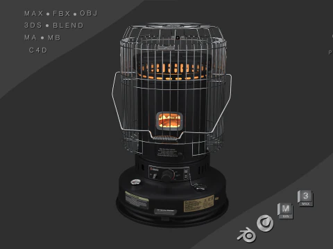 Керосиновый обогреватель WKH23 Черный 3D Модель