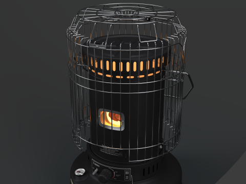 Aquecedor a Querosene WKH23 Preto Modelo 3D