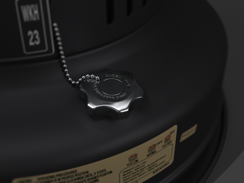 Aquecedor a Querosene WKH23 Preto Modelo 3D