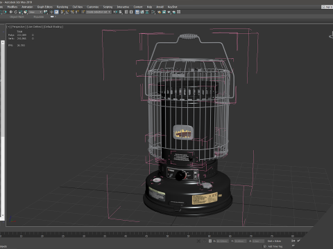 Aquecedor a Querosene WKH23 Preto Modelo 3D