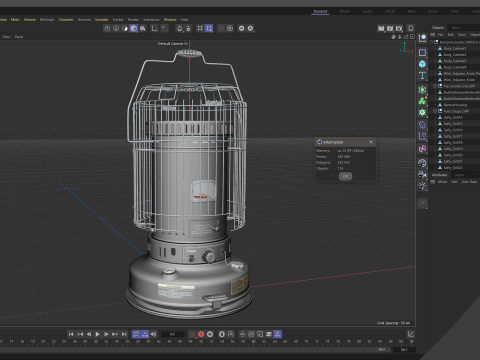 Aquecedor a Querosene WKH23 Preto Modelo 3D