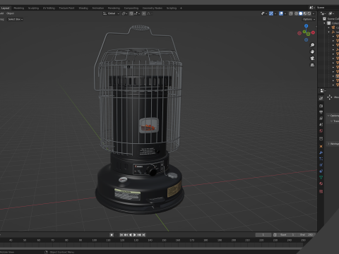 Aquecedor a Querosene WKH23 Preto Modelo 3D