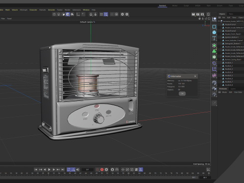 Aquecedor a Querosene WKH110 Preto Modelo 3D