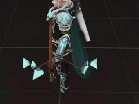 Stylized Fantasy Elf Archer Game Ready PBR Character 3D Model