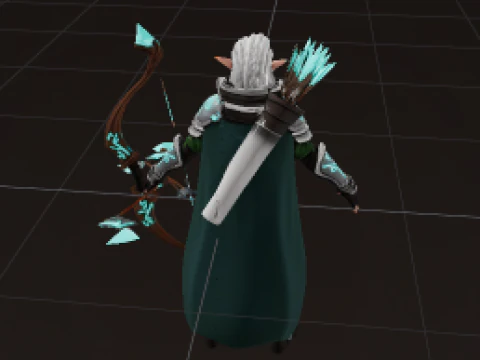 Stylized Fantasy Elf Archer Game Ready PBR Character 3D Model