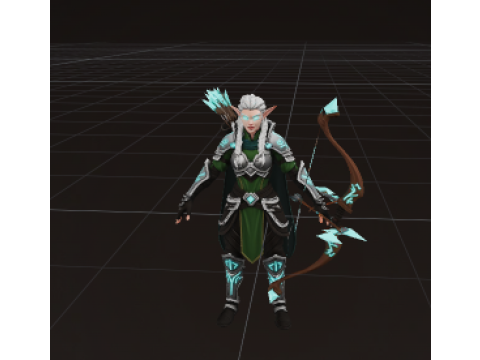 Stylized Fantasy Elf Archer Game Ready PBR Character 3D 模型