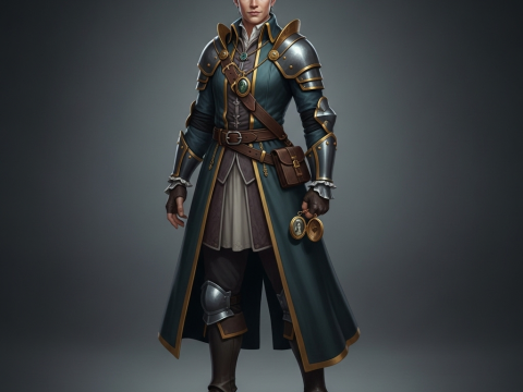 Epic Fantasy Character Duo Armored Hero and Ogre Blacksmith 3D Model