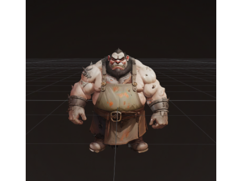 Epic Fantasy Character Duo Armored Hero and Ogre Blacksmith 3Dモデル