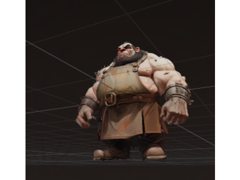 Epic Fantasy Character Duo Armored Hero and Ogre Blacksmith 3Dモデル