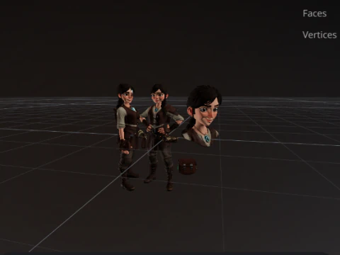 Personaje femenino aventurero estilizado de alta calidad Modelo 3D