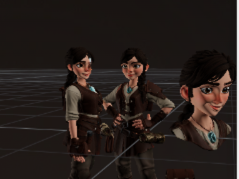 High-Quality Stylized Female Adventurer Character Modelo 3D