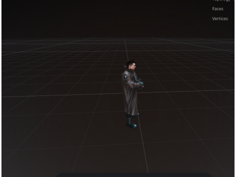 Cyberpunk Mercenary GameReady 3D SciFi Character Model 3D मॉडल