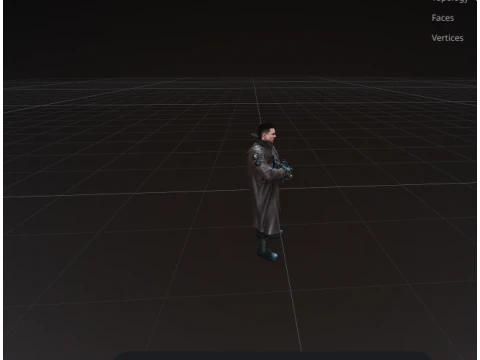 Cyberpunk Mercenary GameReady 3D-SciFi-Charaktermodell 3D Modell