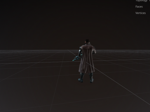 Cyberpunk Mercenary GameReady 3D SciFi Character Model 3D मॉडल