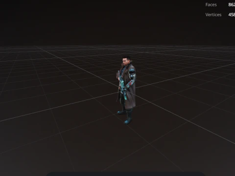 Cyberpunk Mercenary GameReady 3D-SciFi-Charaktermodell 3D Modell