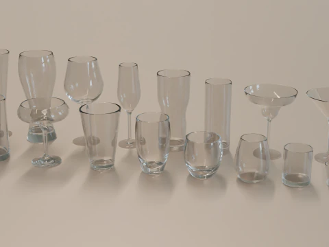 Koleksi Kaca 16 Jenis Kaca Model 3D