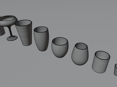 Glass collection 16 types of glasses 3D 模型