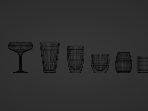 Glass collection 16 types of glasses 3D 模型