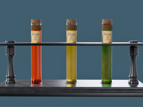 Halloween-editie 3D-drankje en tonic-flessencollectie 3D Model