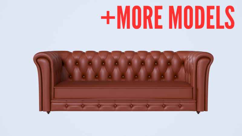 Високополігональний шкіряний набір Chesterfield 3D Модель .c4d .max .obj .3ds .fbx .stl .blend 