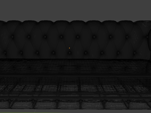 Високополігональний шкіряний набір Chesterfield 3D Модель