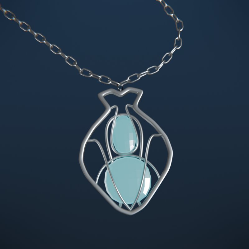 부적 목걸이 로우 폴리 3D 모델 .c4d .max .obj .3ds .fbx .stl .blend