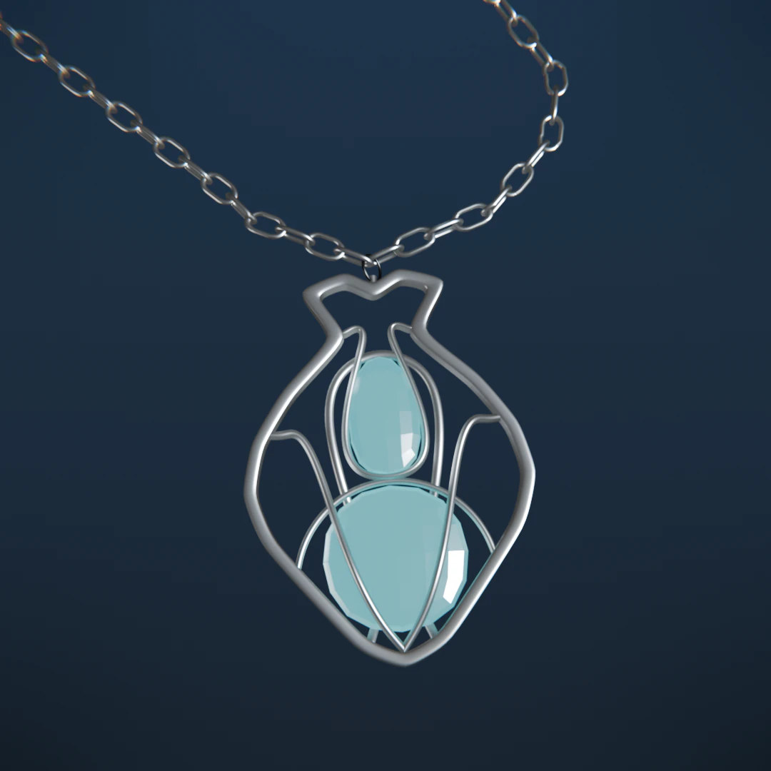 Amulet Necklace Low-poly 3D Model .c4d .max .obj .3ds .fbx .stl .blend