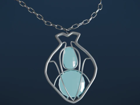 Amulet Necklace Low-poly 3D Model