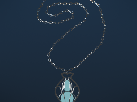 부적 목걸이 로우 폴리 3D 모델