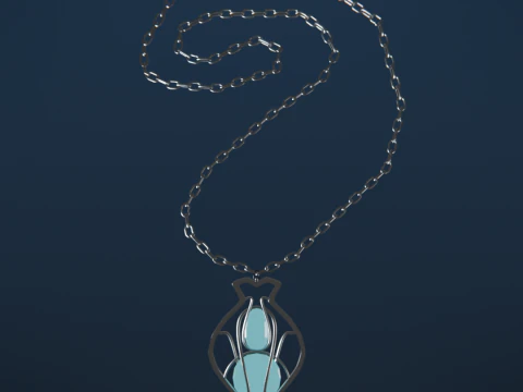 Amulet Necklace Low-poly 3D Model