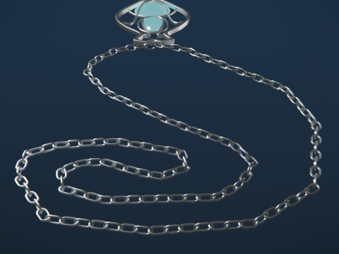 부적 목걸이 로우 폴리 3D 모델