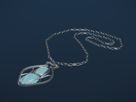 부적 목걸이 로우 폴리 3D 모델